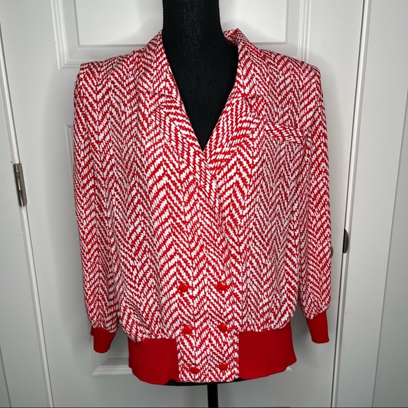 Vintage DG California Red and White Blouse - Picture 2 of 10